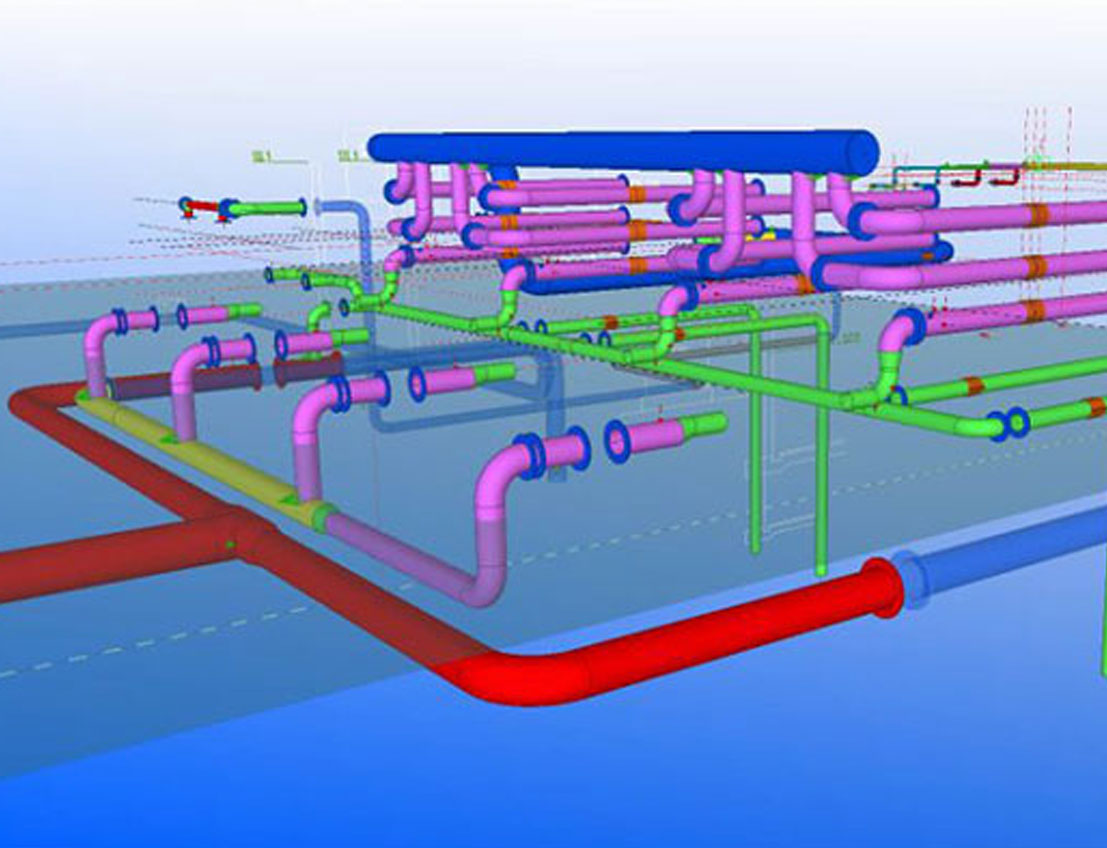 3d model of industrial piping