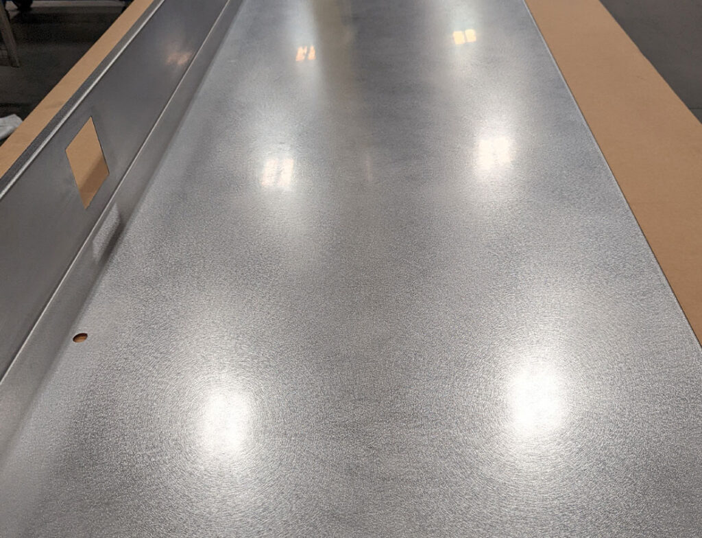 premium stainless steel countertops, custom and perfectly suited for your needs for ultimate hygiene and durability shown in progress