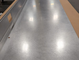 premium stainless steel countertops, custom and perfectly suited for your needs for ultimate hygiene and durability shown in progress