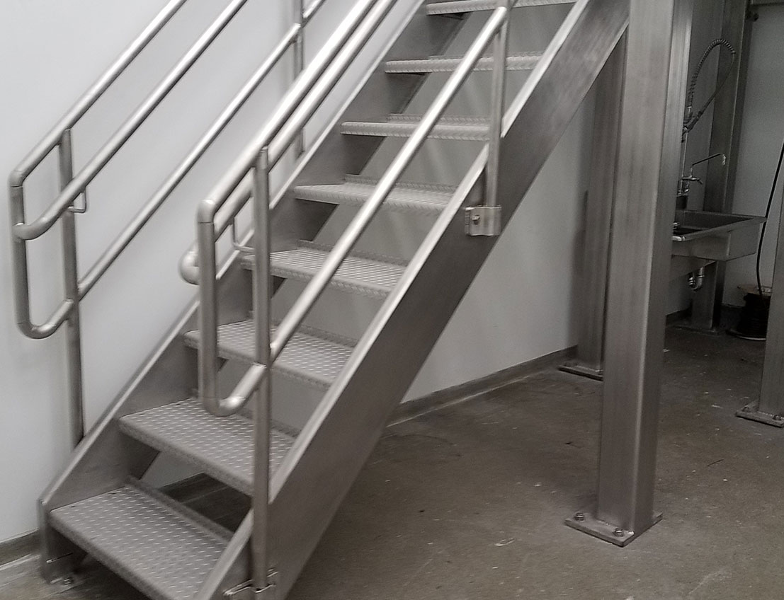 OSHA-compliant Stairs and railings in stainless steel