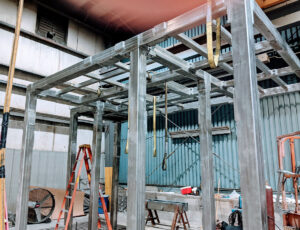 hot-dipped galvanized platform under construction