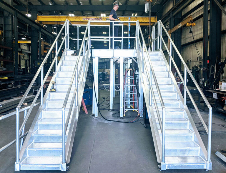 Aluminum Crossover Platform and Stairs | SWF Industrial