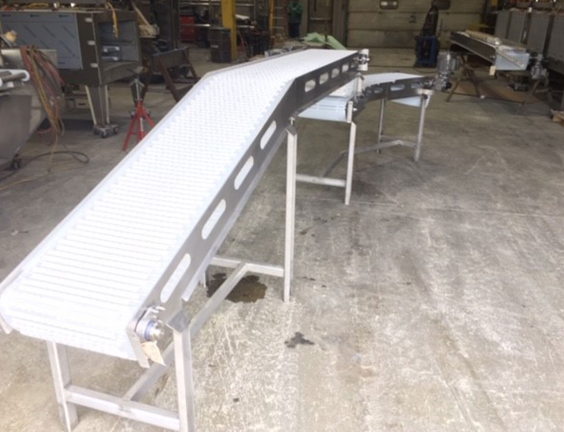 Angled Stainless Steel Conveyer