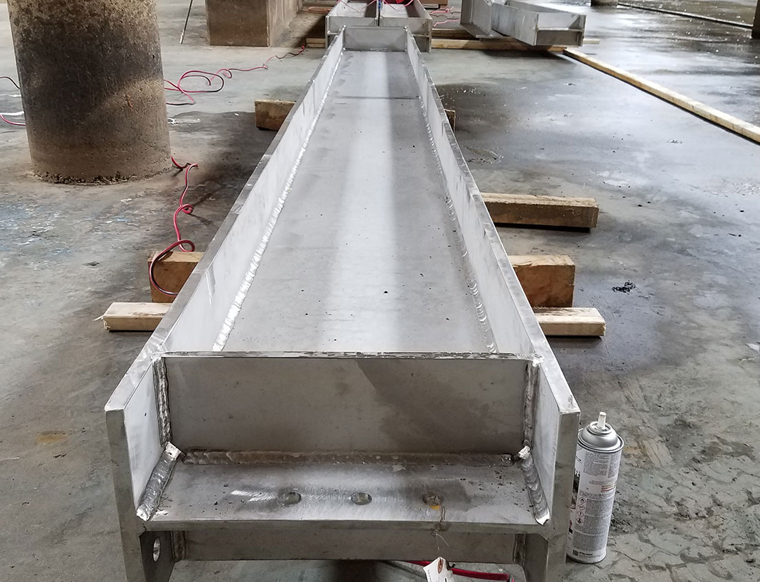 top view of an I-Beam fabricated with Stainless Steel