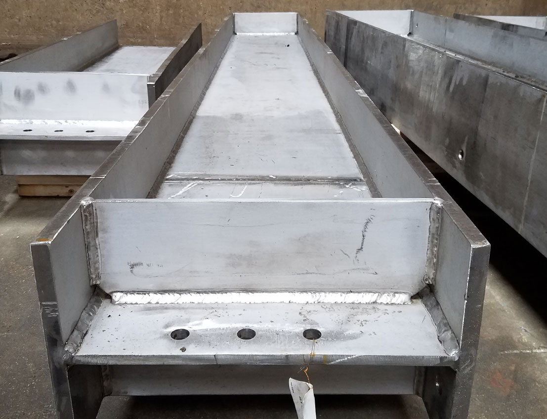 close-up view of a welded Stainless Steel I-Beam