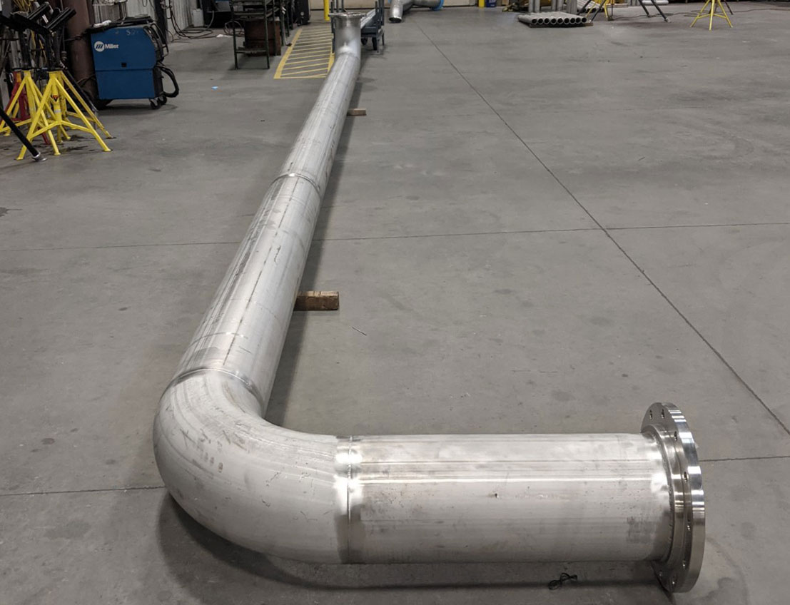 top view of a right angle Stainless Steel Pipe