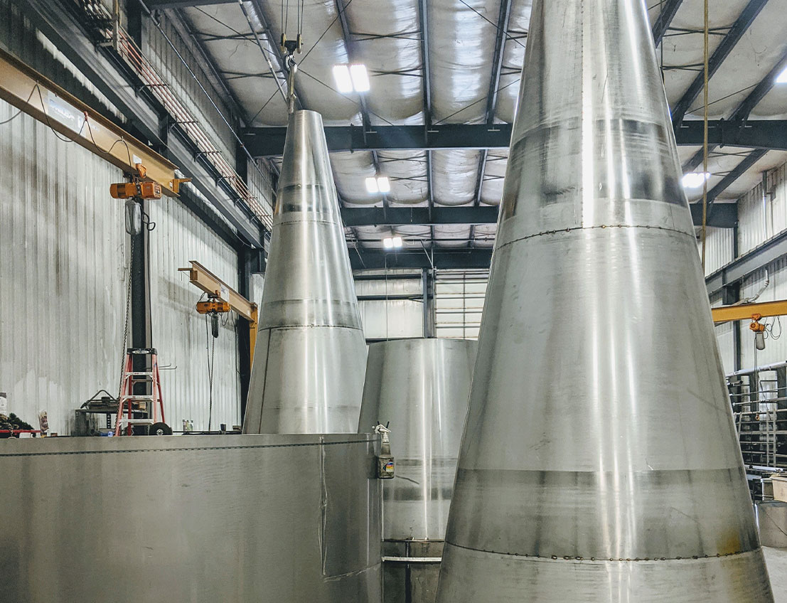 frontal view of a set of Stainless Steel Cones