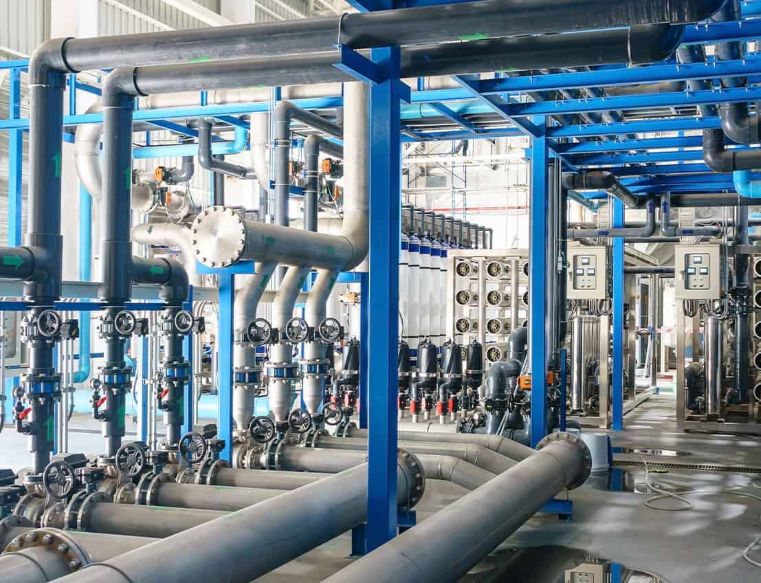 Process Piping Systems within a facility built for a contractor in the water wasterwater market