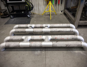 Stainless steel Robot support frame in progress.
