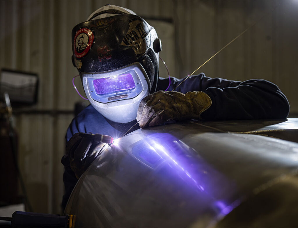 a metal fabricator welding stainless steel