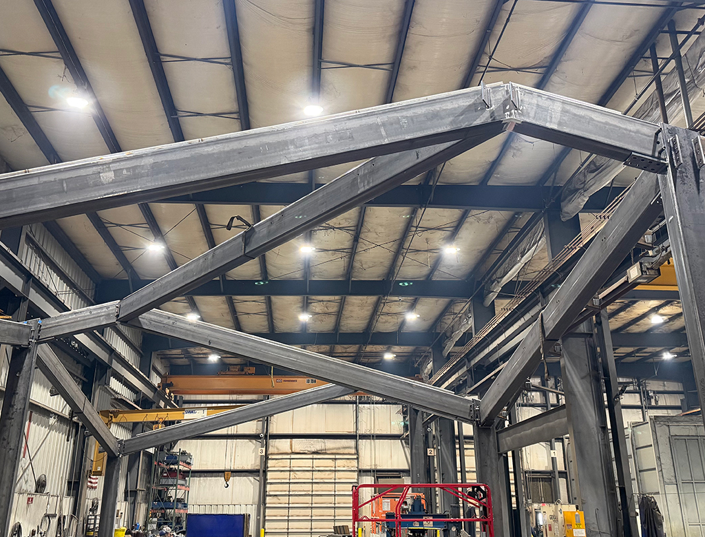 In house image of SWF production while creating the steel canopy for Liberty Island state park.